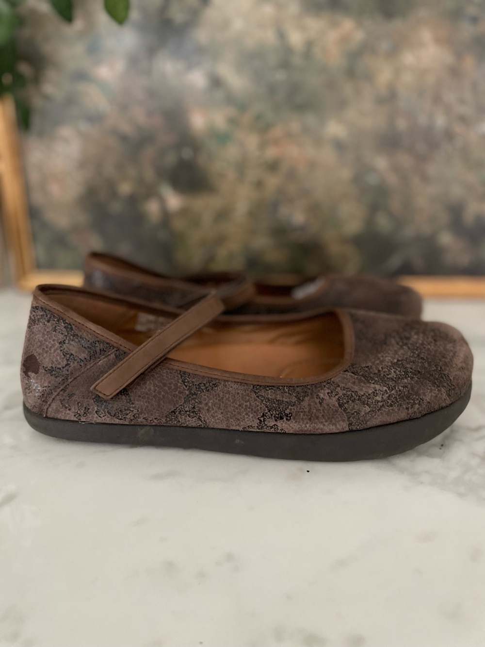 Kalso Earth Solar 3 Mary Jane Bark Brown Sz 9 Negative Heel Flats Granola Girl